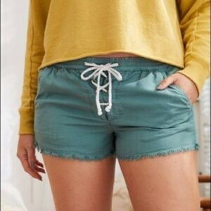 Aerie drawstring lightweight frayed hem shorts